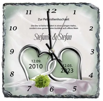 Petersilienhochzeit 12,5ter Hochzeitstag Schieferuhr