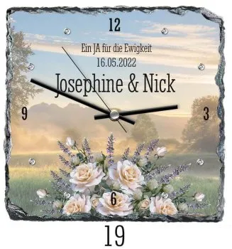 Motiv 19 Hochzeitsgeschenk Schieferuhr