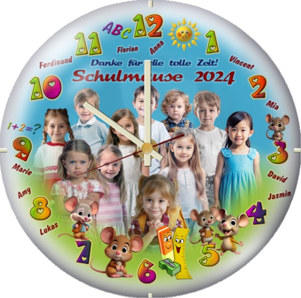 noch eine 2. Variante für die Kindergarten Abschiedsuhr der Mäusegruppe