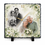 60 Jahre Liebe verewigt – Schieferuhr zur Diamanthochzeit mit Foto -einzigartig - individuell - von Herzen