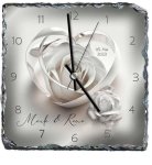 Einzigartiges Hochzeitsgeschenk - Personalisierte Schieferplattenuhr